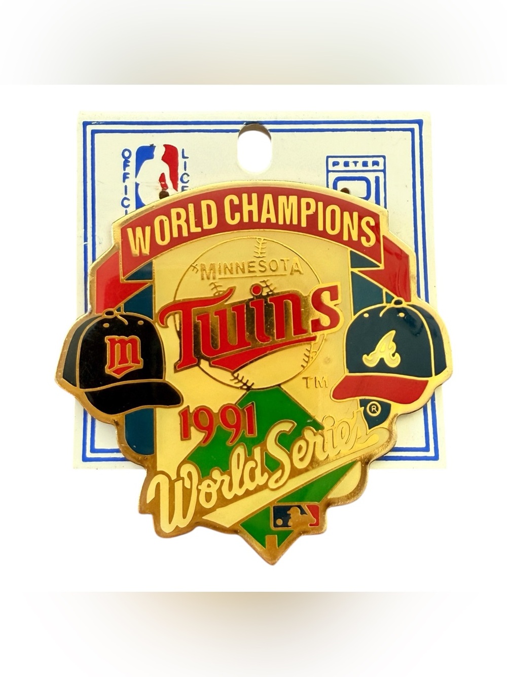 Vintage 1991 Minnesota Twins World Series Champions Peter David MLB Large Pin